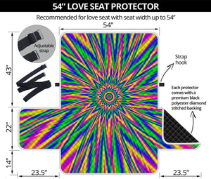 Vibrant Psychedelic Optical Illusion Loveseat Protector