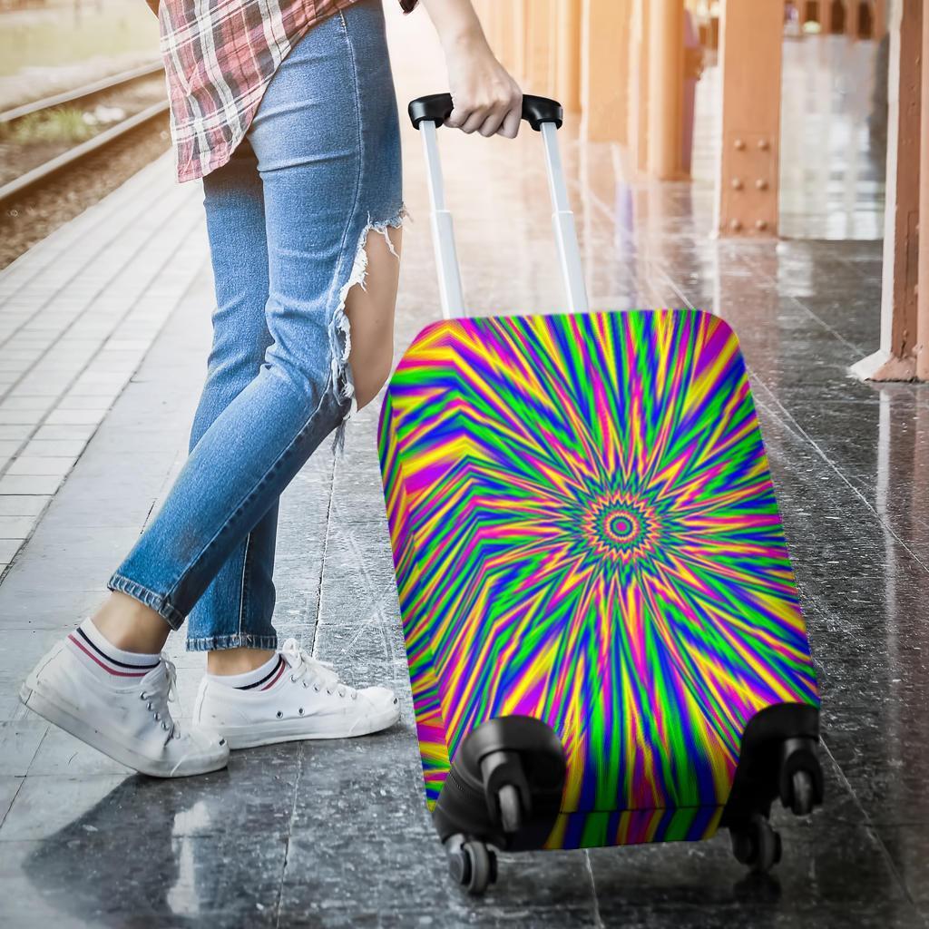 Vibrant Psychedelic Optical Illusion Luggage Cover GearFrost