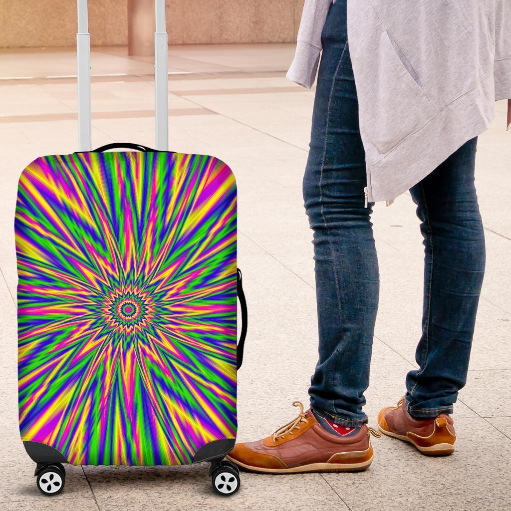 Vibrant Psychedelic Optical Illusion Luggage Cover GearFrost