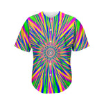 Vibrant Psychedelic Optical Illusion Men's Baseball Jersey