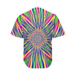 Vibrant Psychedelic Optical Illusion Men's Baseball Jersey