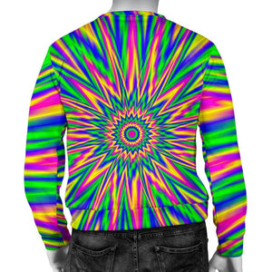 Vibrant Psychedelic Optical Illusion Men's Crewneck Sweatshirt GearFrost