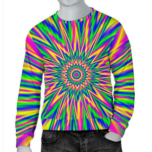 Vibrant Psychedelic Optical Illusion Men's Crewneck Sweatshirt GearFrost