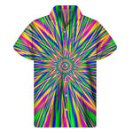 Vibrant Psychedelic Optical Illusion Men's Short Sleeve Shirt