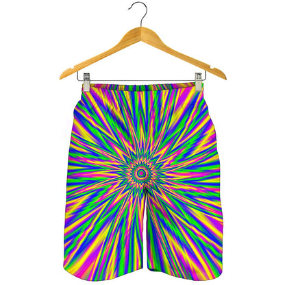 Vibrant Psychedelic Optical Illusion Men's Shorts