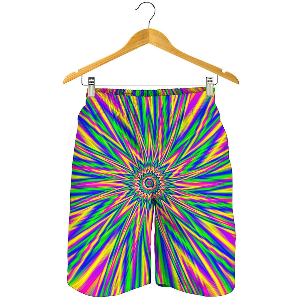 Vibrant Psychedelic Optical Illusion Men's Shorts
