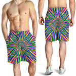 Vibrant Psychedelic Optical Illusion Men's Shorts