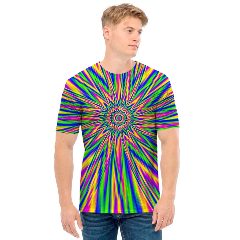 Vibrant Psychedelic Optical Illusion Men's T-Shirt