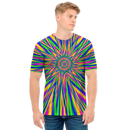 Vibrant Psychedelic Optical Illusion Men's T-Shirt