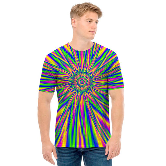 Vibrant Psychedelic Optical Illusion Men's T-Shirt