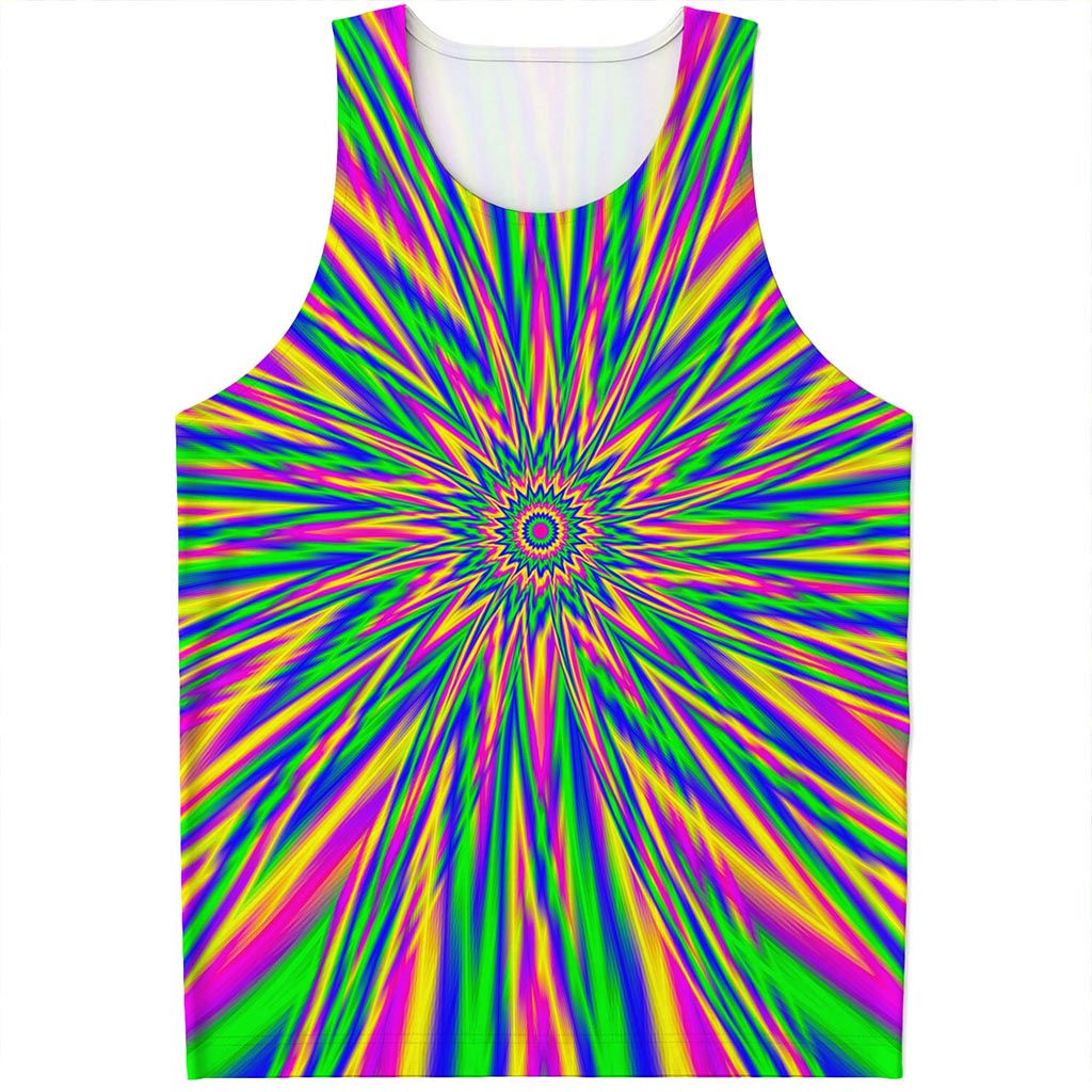 Vibrant Psychedelic Optical Illusion Men's Tank Top