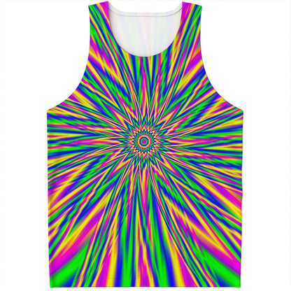 Vibrant Psychedelic Optical Illusion Men's Tank Top