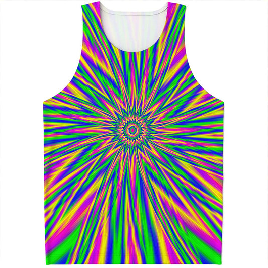 Vibrant Psychedelic Optical Illusion Men's Tank Top