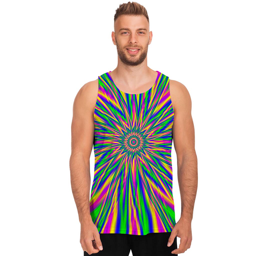 Vibrant Psychedelic Optical Illusion Men's Tank Top