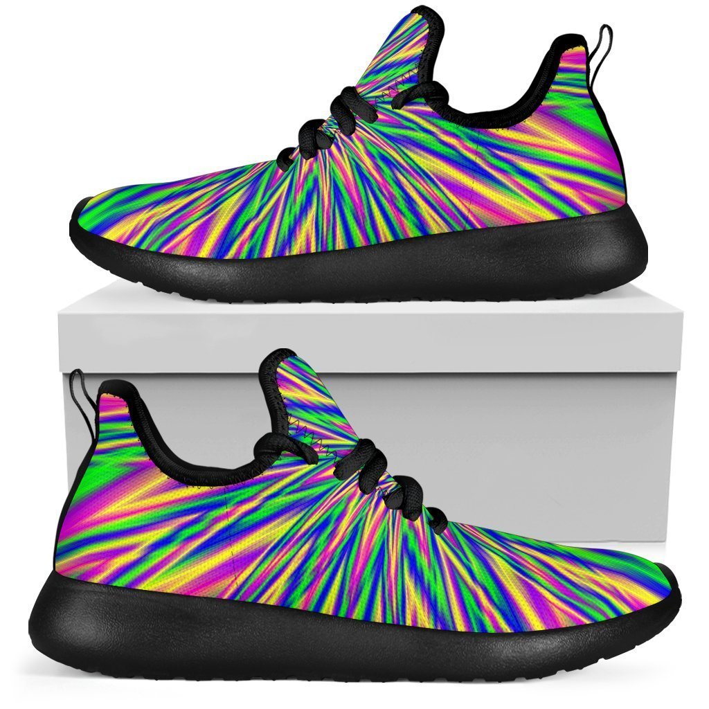 Vibrant Psychedelic Optical Illusion Mesh Knit Shoes GearFrost