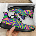 Vibrant Psychedelic Optical Illusion Mesh Knit Shoes