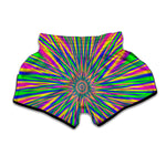 Vibrant Psychedelic Optical Illusion Muay Thai Boxing Shorts