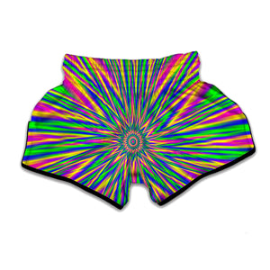 Vibrant Psychedelic Optical Illusion Muay Thai Boxing Shorts