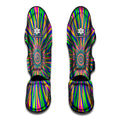 Vibrant Psychedelic Optical Illusion Muay Thai Shin Guards