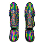 Vibrant Psychedelic Optical Illusion Muay Thai Shin Guard