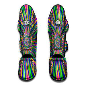 Vibrant Psychedelic Optical Illusion Muay Thai Shin Guard