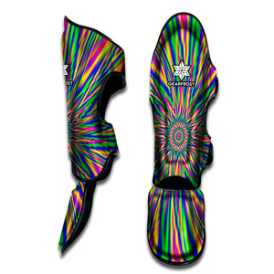 Vibrant Psychedelic Optical Illusion Muay Thai Shin Guard