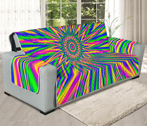 Vibrant Psychedelic Optical Illusion Oversized Sofa Protector