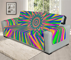 Vibrant Psychedelic Optical Illusion Oversized Sofa Protector