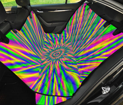 Vibrant Psychedelic Optical Illusion Pet Car Back Seat Cover