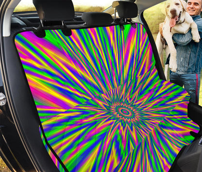 Vibrant Psychedelic Optical Illusion Pet Car Back Seat Cover