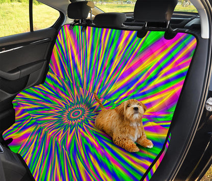 Vibrant Psychedelic Optical Illusion Pet Car Back Seat Cover