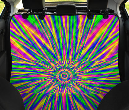Vibrant Psychedelic Optical Illusion Pet Car Back Seat Cover