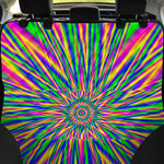 Vibrant Psychedelic Optical Illusion Pet Car Back Seat Cover