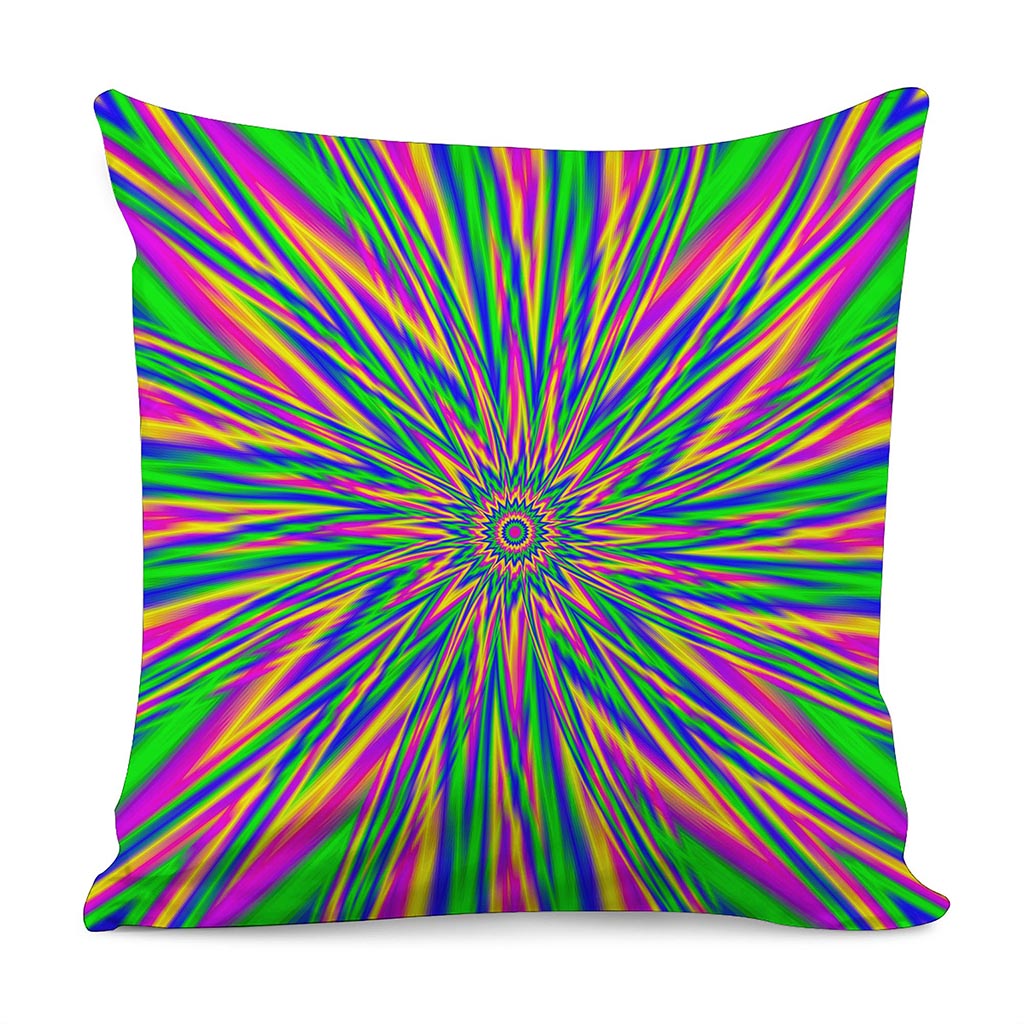 Vibrant Psychedelic Optical Illusion Pillow Cover