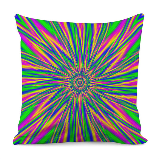 Vibrant Psychedelic Optical Illusion Pillow Cover