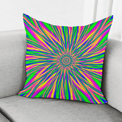 Vibrant Psychedelic Optical Illusion Pillow Cover