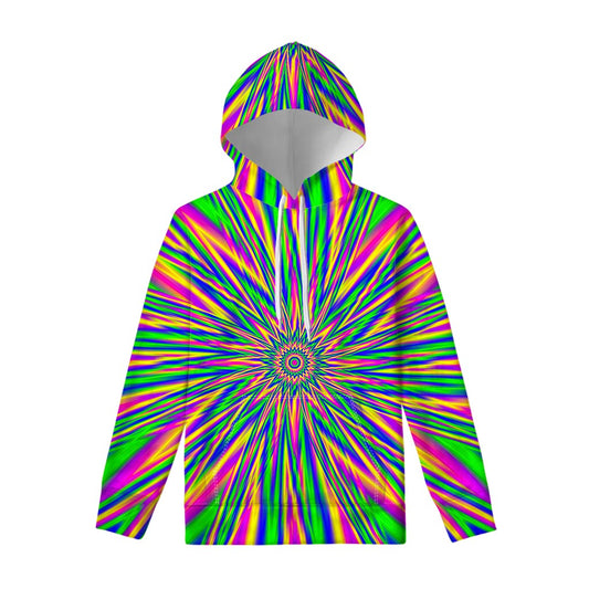 Vibrant Psychedelic Optical Illusion Pullover Hoodie