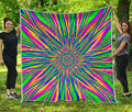 Vibrant Psychedelic Optical Illusion Quilt