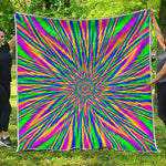 Vibrant Psychedelic Optical Illusion Quilt