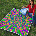 Vibrant Psychedelic Optical Illusion Quilt