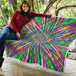 Vibrant Psychedelic Optical Illusion Quilt