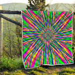 Vibrant Psychedelic Optical Illusion Quilt