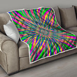 Vibrant Psychedelic Optical Illusion Quilt