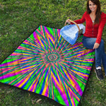 Vibrant Psychedelic Optical Illusion Quilt