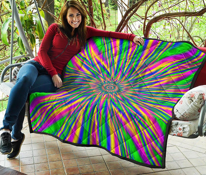 Vibrant Psychedelic Optical Illusion Quilt