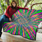 Vibrant Psychedelic Optical Illusion Quilt