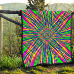 Vibrant Psychedelic Optical Illusion Quilt