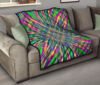 Vibrant Psychedelic Optical Illusion Quilt
