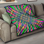 Vibrant Psychedelic Optical Illusion Quilt