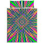 Vibrant Psychedelic Optical Illusion Quilt Bed Set